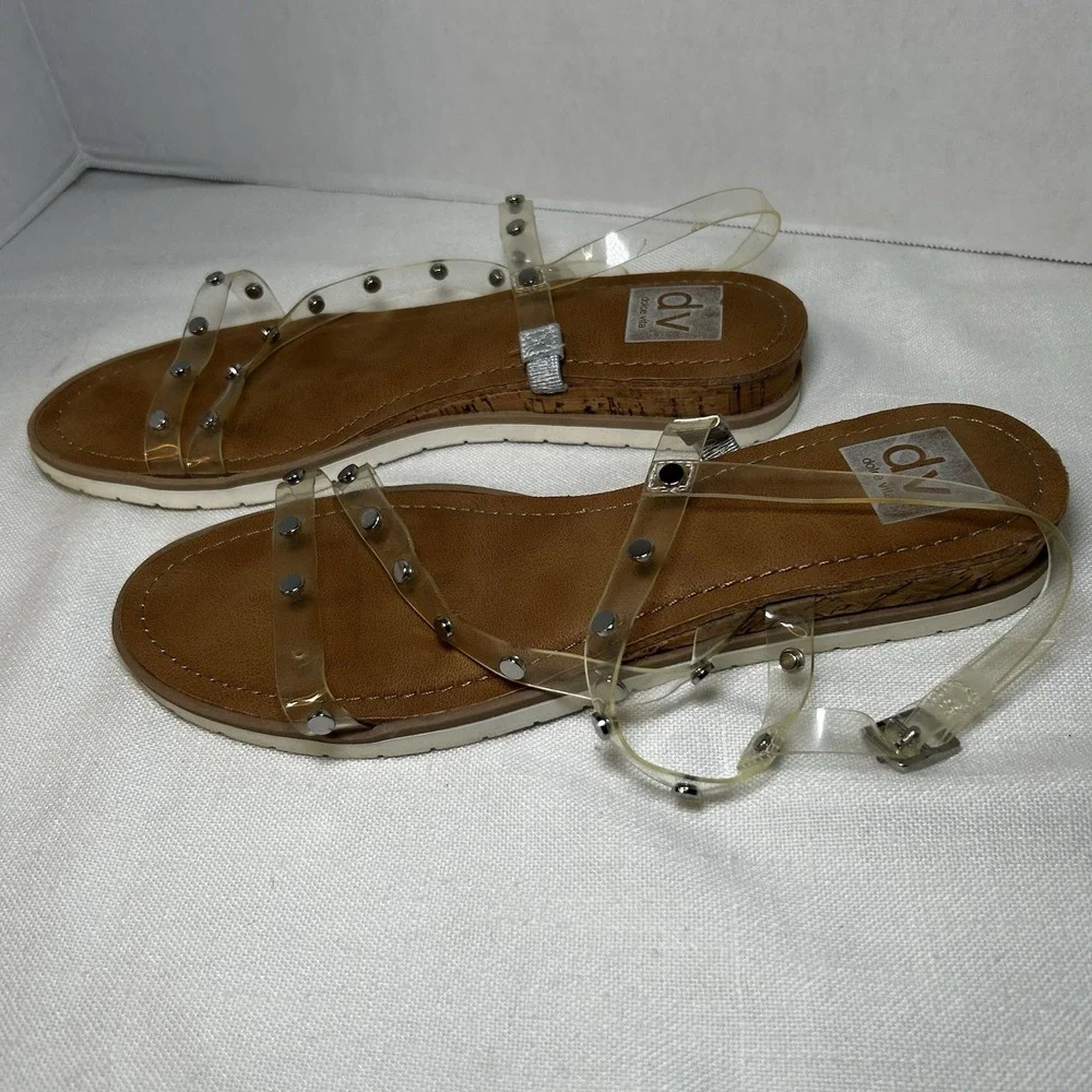 Dolce‎ Vita DV Sandals size 9 Clear Straps Buckle comfy Casual Fun